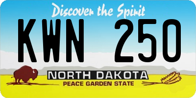 ND license plate KWN250