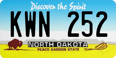 ND license plate KWN252