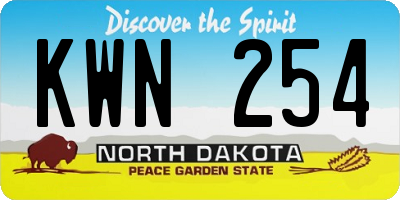 ND license plate KWN254