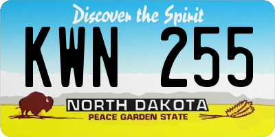 ND license plate KWN255