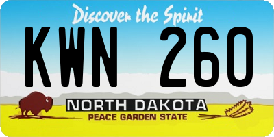 ND license plate KWN260
