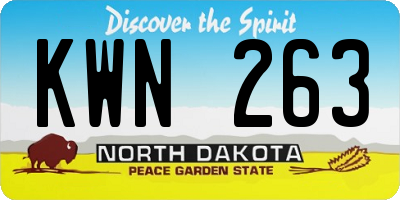 ND license plate KWN263