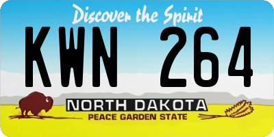 ND license plate KWN264