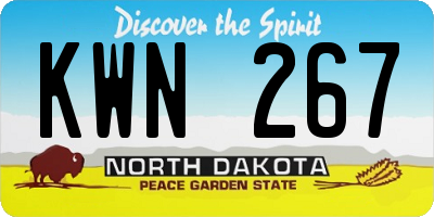ND license plate KWN267