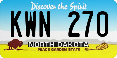 ND license plate KWN270