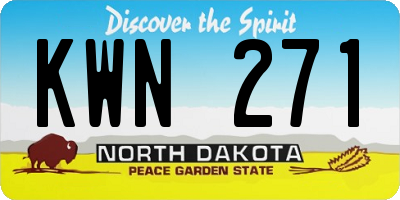ND license plate KWN271