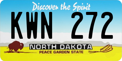 ND license plate KWN272