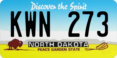 ND license plate KWN273