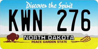 ND license plate KWN276
