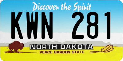 ND license plate KWN281