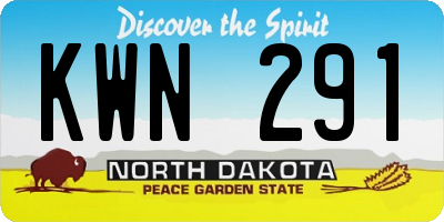 ND license plate KWN291