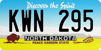 ND license plate KWN295