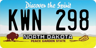 ND license plate KWN298