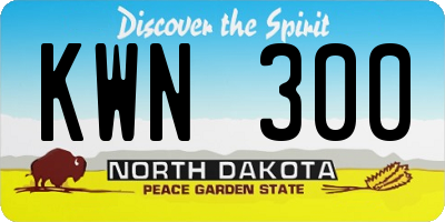 ND license plate KWN300
