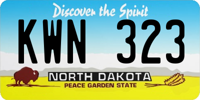 ND license plate KWN323