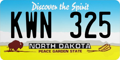 ND license plate KWN325