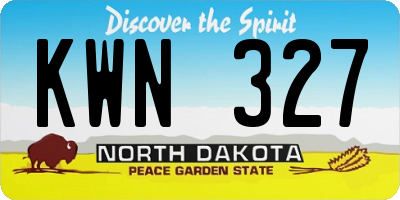 ND license plate KWN327