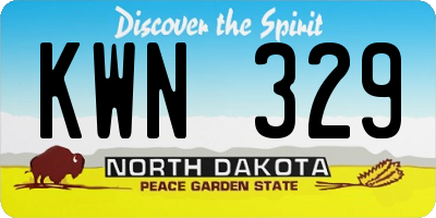 ND license plate KWN329