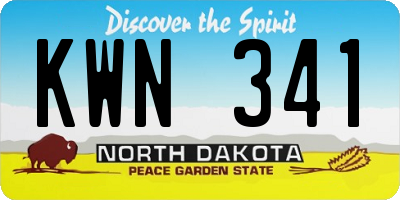 ND license plate KWN341
