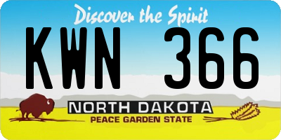 ND license plate KWN366