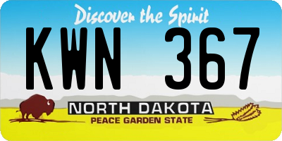 ND license plate KWN367