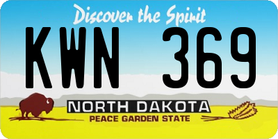 ND license plate KWN369