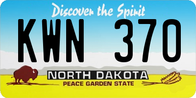 ND license plate KWN370