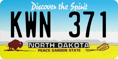 ND license plate KWN371