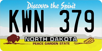 ND license plate KWN379