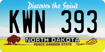 ND license plate KWN393