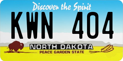 ND license plate KWN404