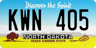 ND license plate KWN405