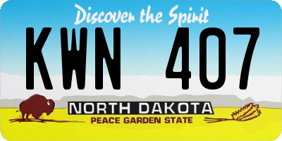 ND license plate KWN407