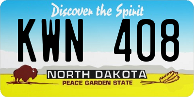 ND license plate KWN408