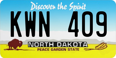 ND license plate KWN409
