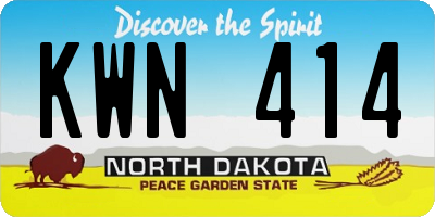 ND license plate KWN414