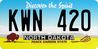 ND license plate KWN420