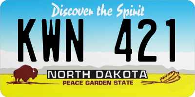 ND license plate KWN421