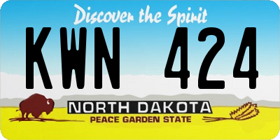 ND license plate KWN424