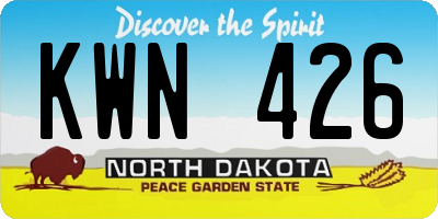 ND license plate KWN426