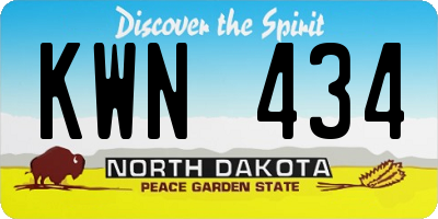 ND license plate KWN434