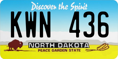 ND license plate KWN436