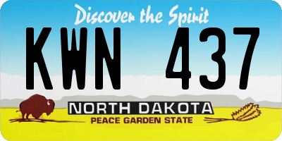 ND license plate KWN437