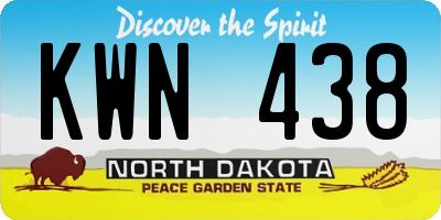 ND license plate KWN438
