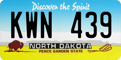 ND license plate KWN439