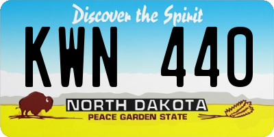 ND license plate KWN440