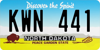 ND license plate KWN441