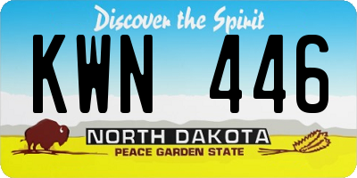 ND license plate KWN446