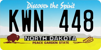ND license plate KWN448