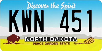 ND license plate KWN451